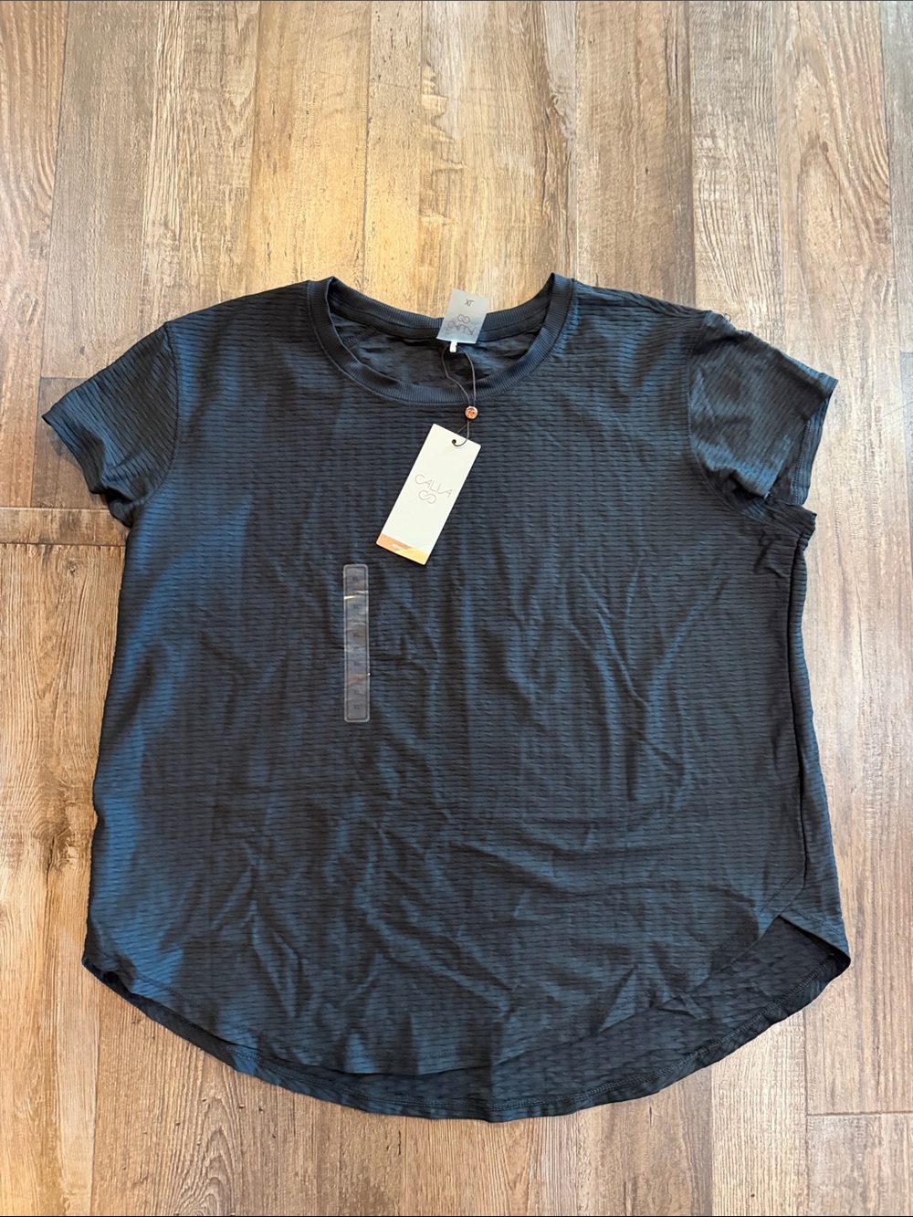 CALIA by Carrie Underwood Black Short-Sleeve Crewneck Tee Sz XL